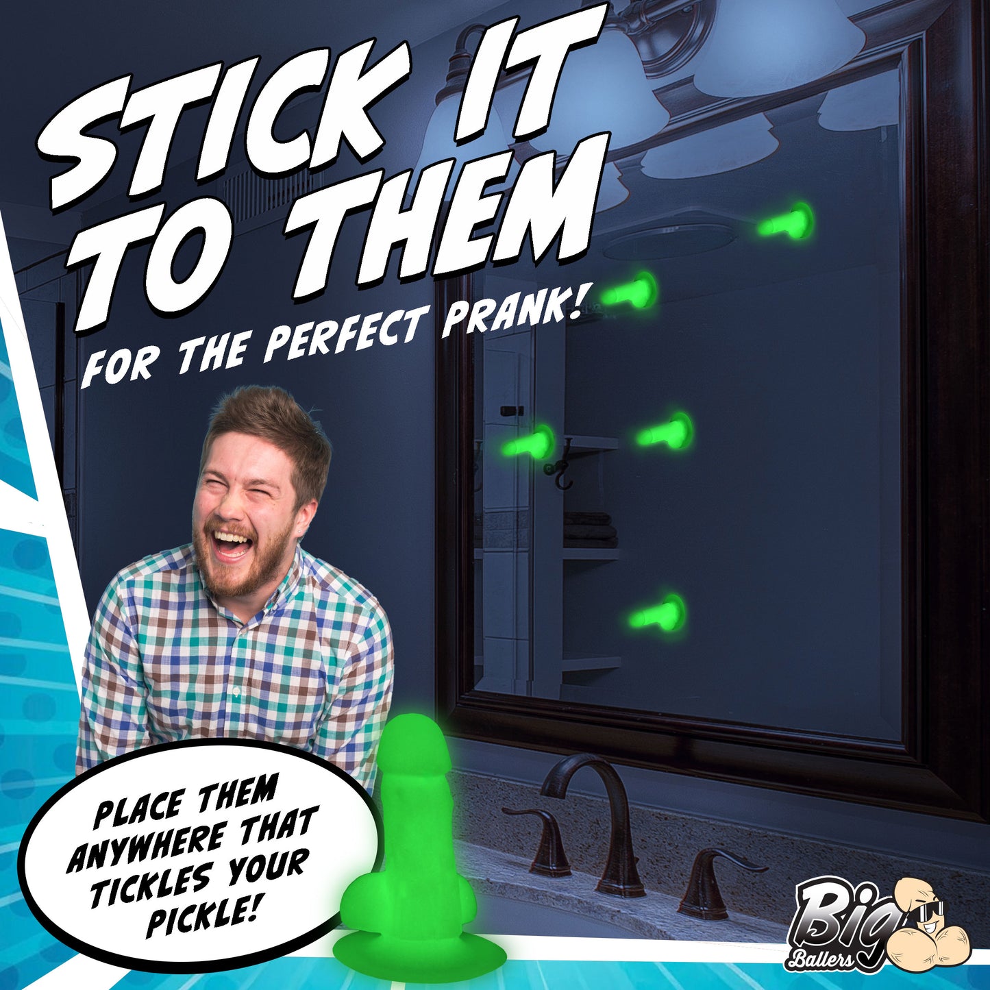 Glow-in-the-dark Suction Snap-on Peckers