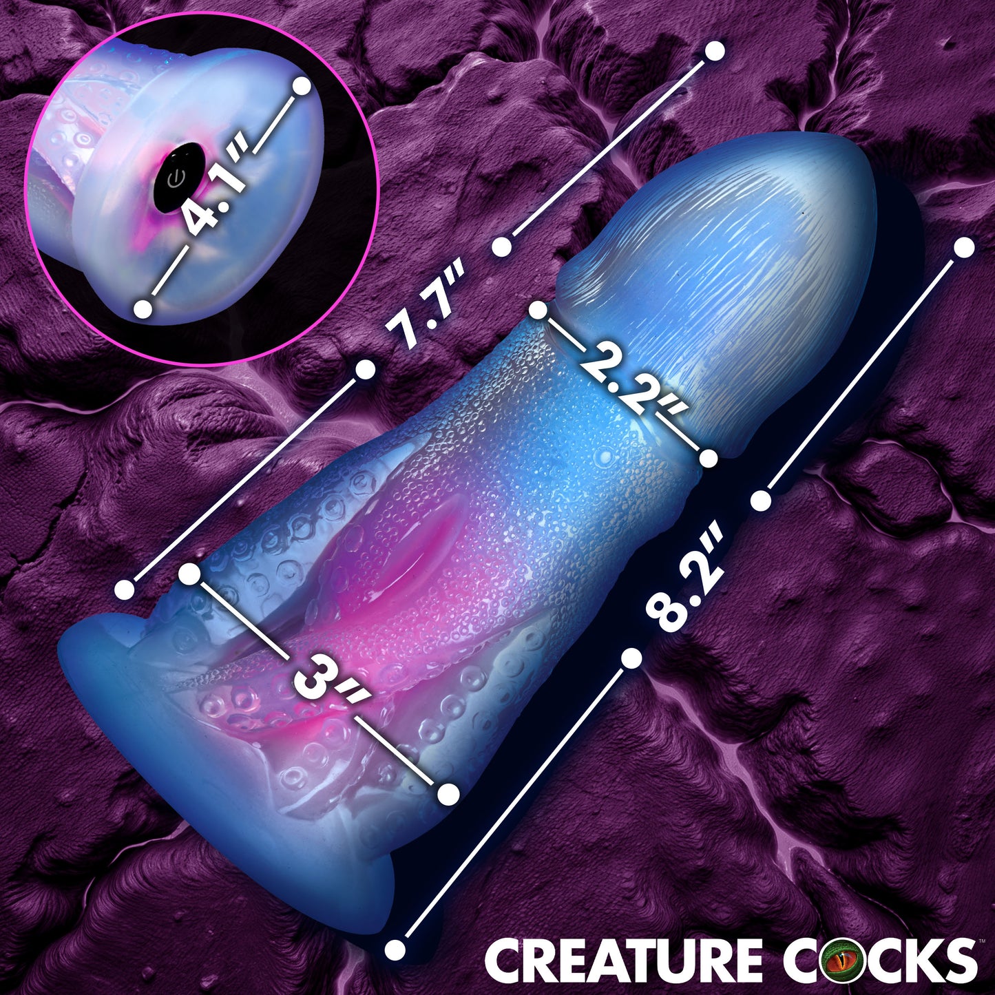 Cocktopus Deluxe Glow-in-the-dark Vibrating Silicone Dildo