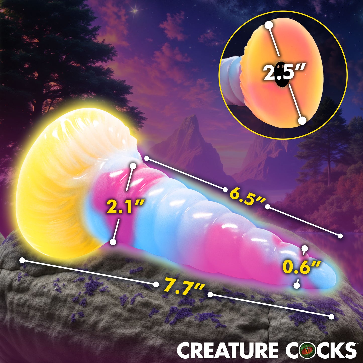 Unicorn Glow-in-the-dark Vibrating Silicone Dildo