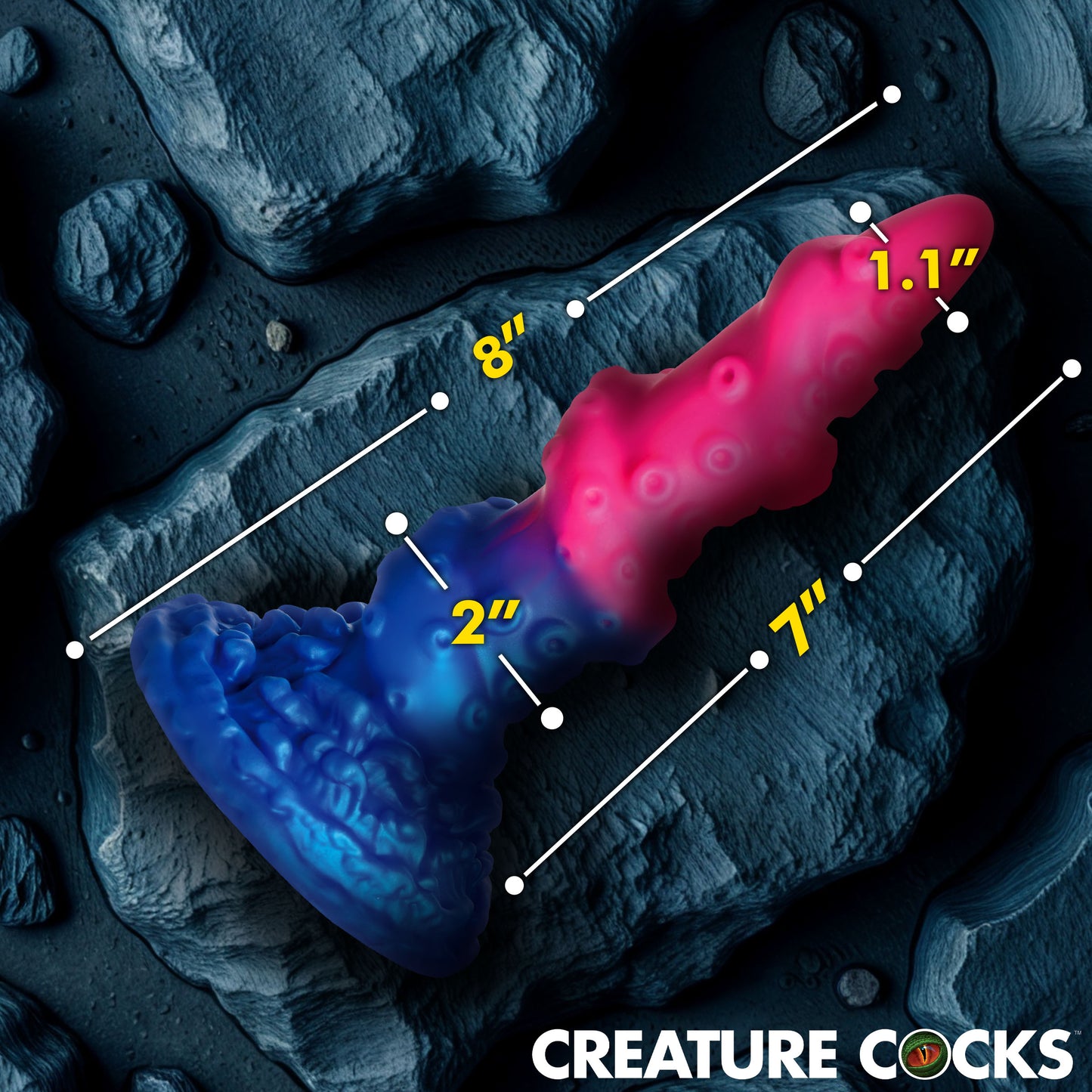 Deluxe Lord Kraken Vibrating Glow-in-the-dark Silicone Dildo