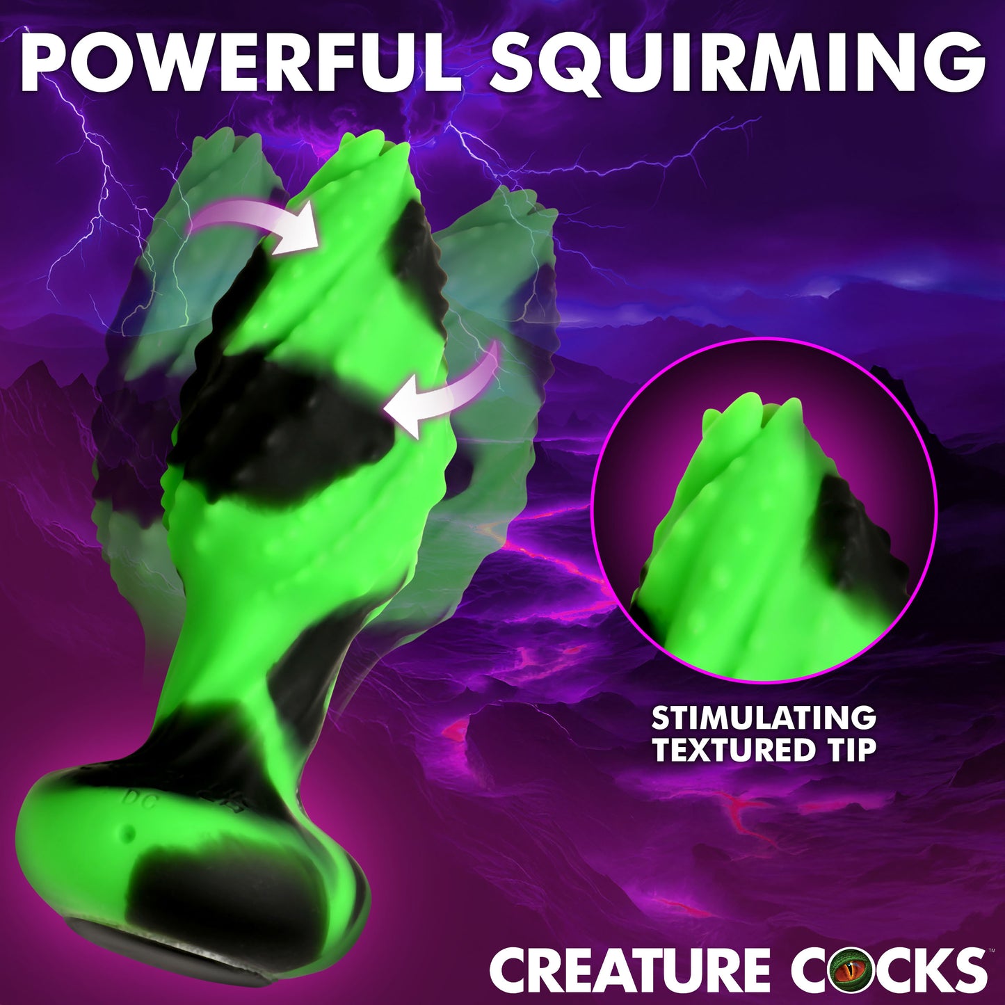 Eye Of The Spawn Vibrating & Squirming Silicone Butt Plug