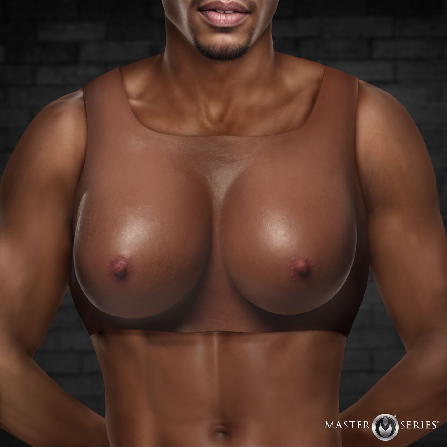 Perky Pair D-cup Silicone Breasts - Dark