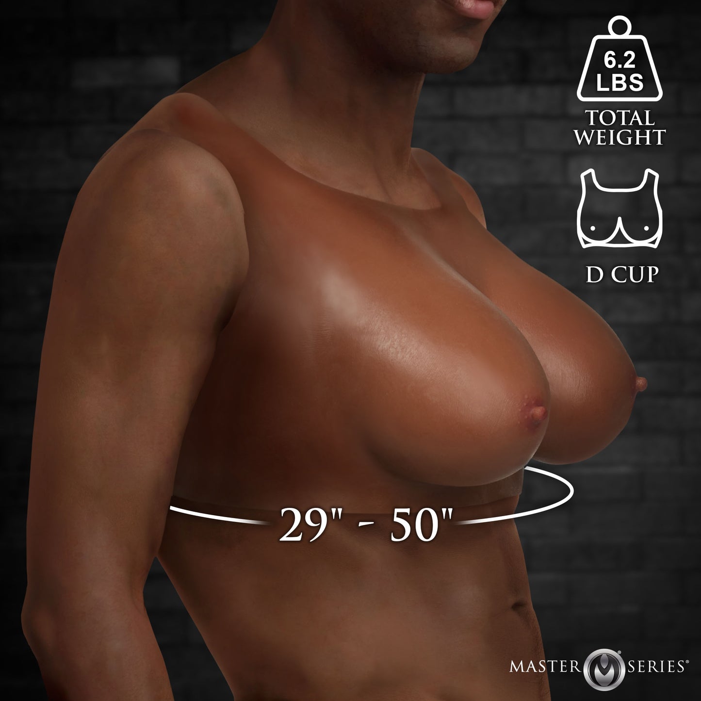 Perky Pair D-cup Silicone Breasts - Dark