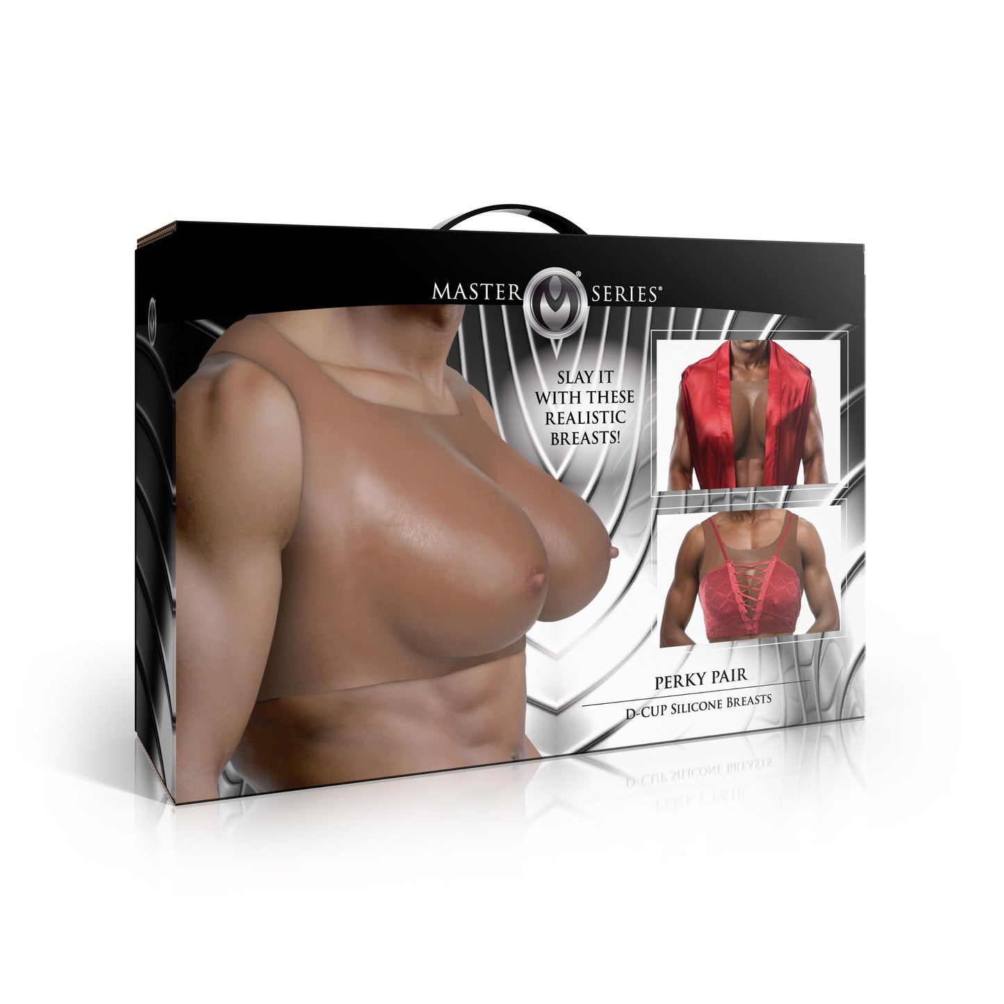 Perky Pair D-cup Silicone Breasts - Dark