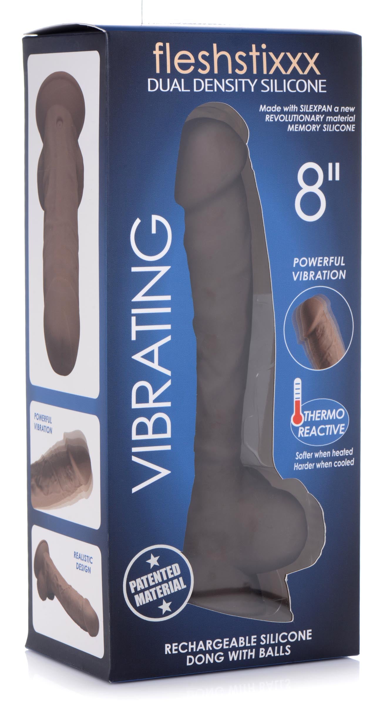 8 Inch Silexpan Hypoallergenic Silicone Vibrating Dildo