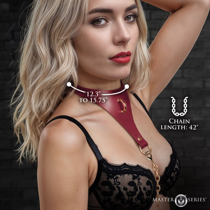 Captivate Collar With Body Chain - Red
