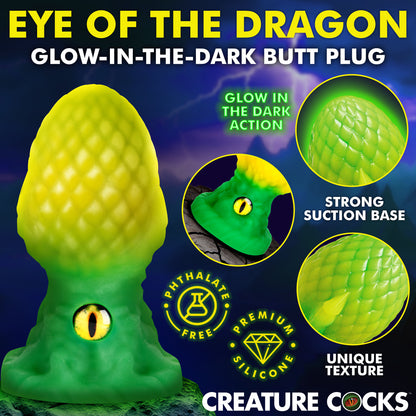 Eye Of The Dragon Silicone Butt Plug - Green