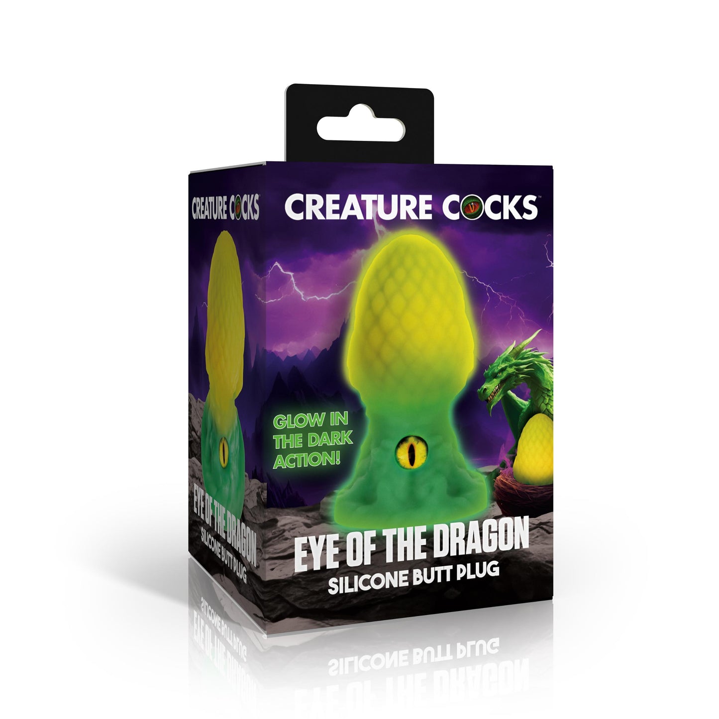 Eye Of The Dragon Silicone Butt Plug - Green