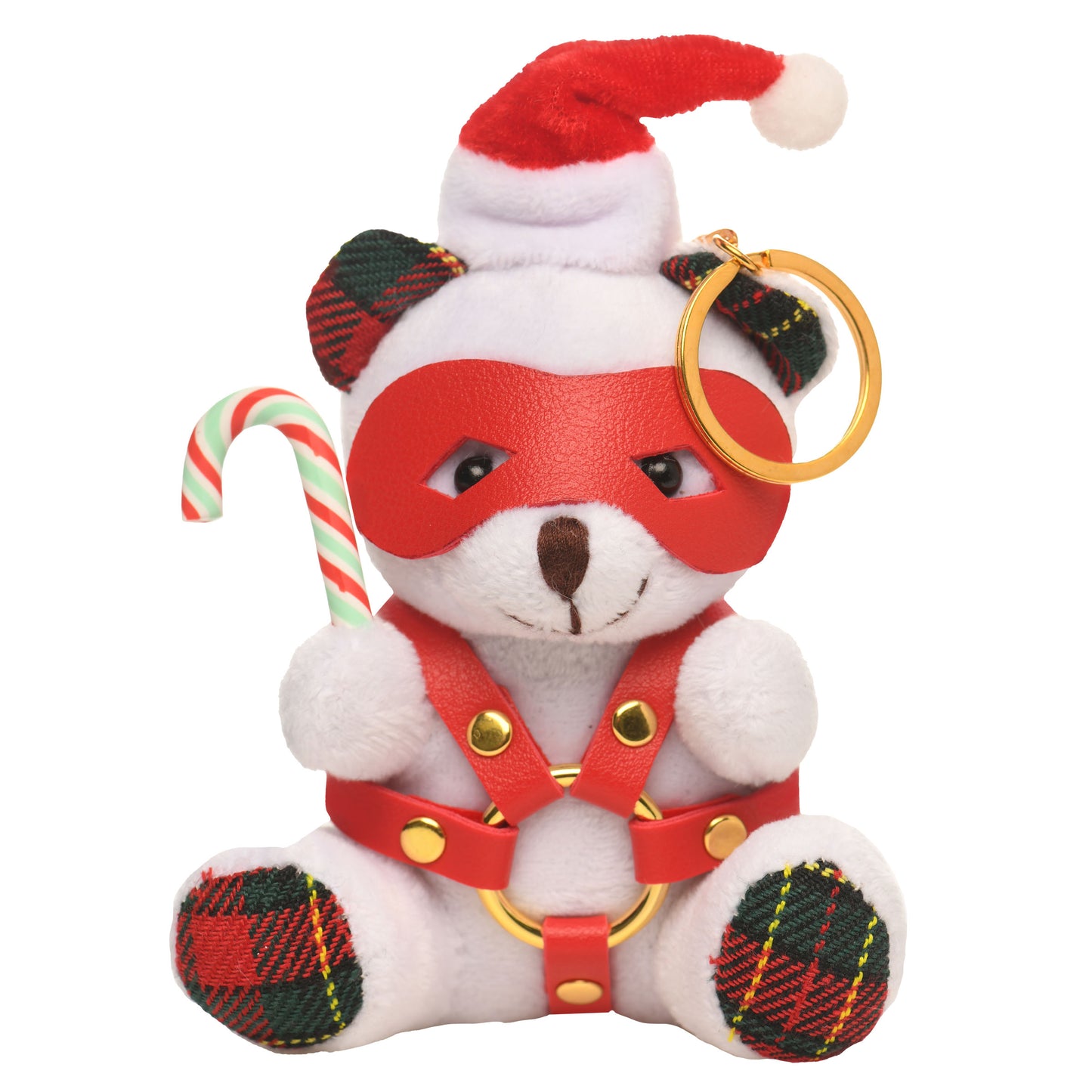 Holiday Bondage Bear Keychain - White