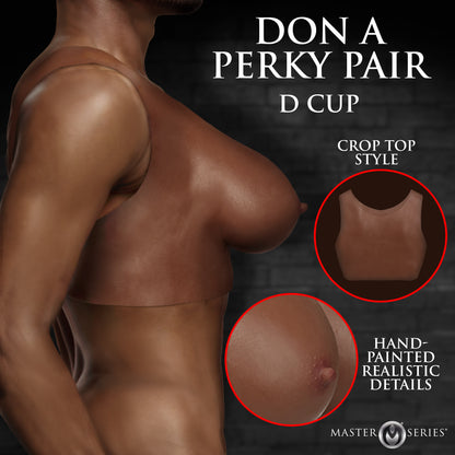 Perky Pair D-cup Silicone Breasts - Dark