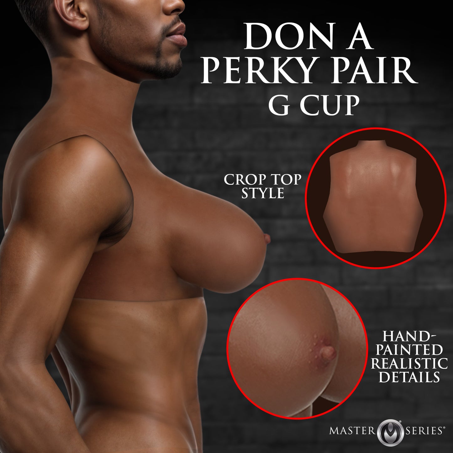 Perky Pair G-cup Silicone Breasts - Dark